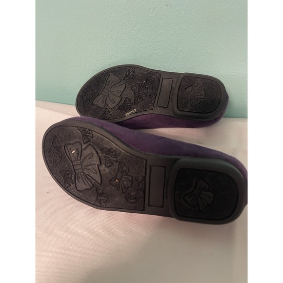 NINA Suede Brown Glitter BALLET FLAT DRESS SHOES Big Girl Size 6 New - Picture 5 of 6